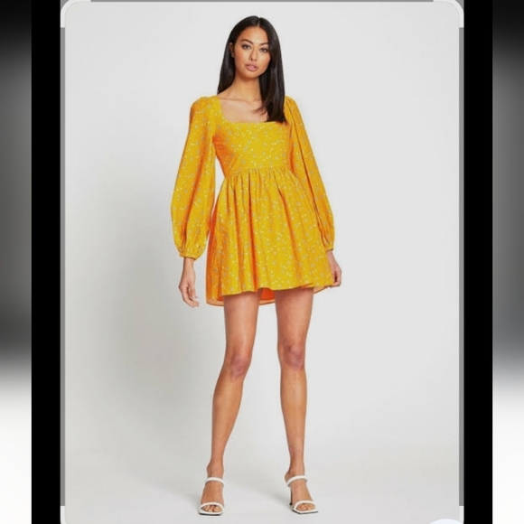 Alice McCall Yellow Long Sleeve Babydoll Dress, Size 6 - Picture 1 of 14